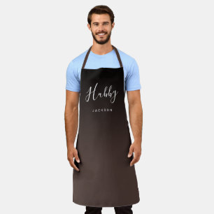 Bruin eenvoudige gepersonaliseerde hubby apron schort