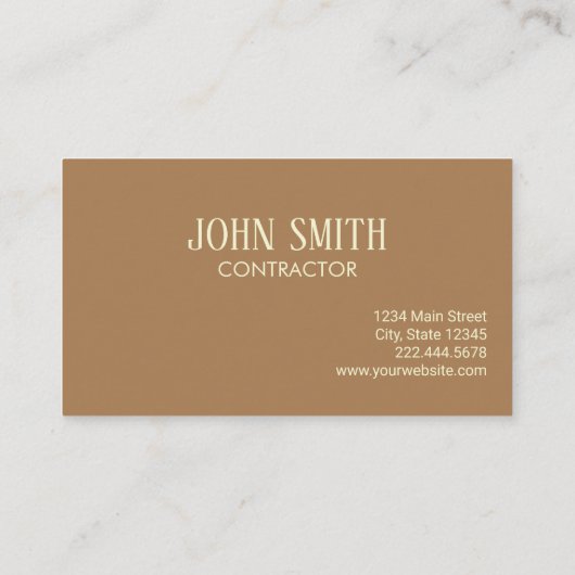 Bruin Eenvoudige Hek Bouwer Aannemer Visitekaartje (Achterkant)