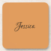 Bruin eenvoudige scriptnaam effen bier onderzetter (Voorkant)