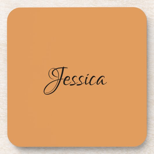 Bruin eenvoudige scriptnaam effen bier onderzetter (Voorkant)