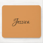 Bruin eenvoudige scriptnaam effen muismat (Voorkant)