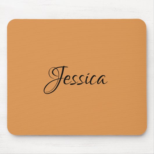 Bruin eenvoudige scriptnaam effen muismat (Voorkant)