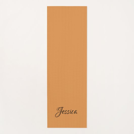 Bruin eenvoudige scriptnaam effen yogamat (Voorkant)
