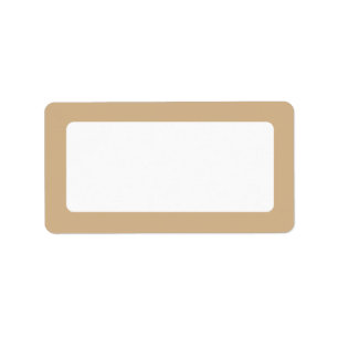 Bruin effen kleur rand blanco etiket