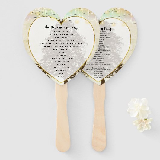 Bruin-eiken-bomen Handwaaier (Voorkant en achterkant)