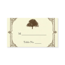  bruin eiken boom crème bruiloft plaats kaarten