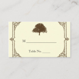  bruin eiken boom crème bruiloft plaats kaarten plaatskaartje