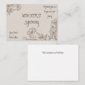 Bruin Elegant Floral Sympathicokaart Informatiekaartje (Voorkant / Achterkant)