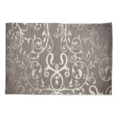 Bruin Elegant Flourish Monogram Kussensloop (Achterkant)