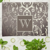 Bruin Elegant Floury Monogram Handdoek (Gevouwen)
