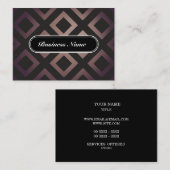 Bruin Elegant Graphic Square Patroon Visitekaartje (Voorkant / Achterkant)