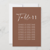 Bruin elegant modern huwelijkstafel zitgrafiek (Voorkant)