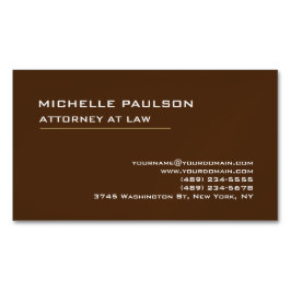 Bruin Elegant Plain Professional Modern Magnetisch Visitekaartje