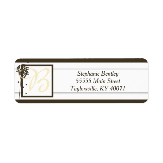 Bruin Elegant Tree Wedding Return Address Label (Voorkant)