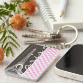 Bruin-elroesttoren en roze speldenband sleutelhanger (Voorkant Rechts)