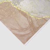 Bruin en Aqua Alcohol Ink Pattern Gold Inlay Tissuepapier (Detail)