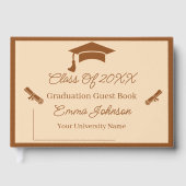 Bruin en beige Afstuderen Gastenboek (Voorkant)