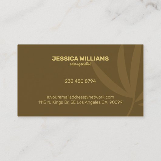 Bruin en Beige Bamboe Houten Achtergrond Visitekaartje (Achterkant)