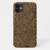 Bruin en beige  bloemig paisley patroon Case-Mate iPhone case (Achterkant)