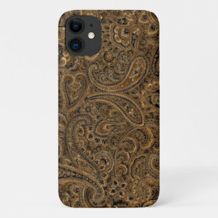 Bruin en beige bloemig paisley patroon iPhone 11 hoesje
