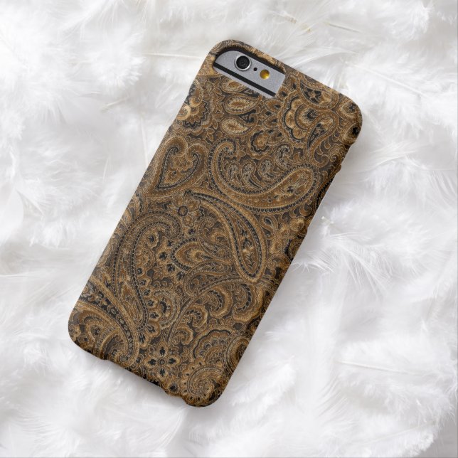 Bruin en beige  bloemig paisley patroon Case-Mate iPhone case (Voorbeeld)