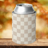 Bruin en Beige Checkerboard Blikjeskoeler