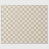 Bruin en Beige Checkerboard Cadeaupapier (Vlak)