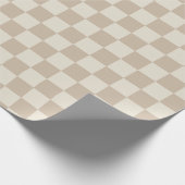 Bruin en Beige Checkerboard Cadeaupapier (Hoek)