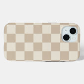 Bruin en Beige Checkerboard Case-Mate iPhone Case (Achterkant (horizontaal))