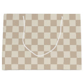 Bruin en Beige Checkerboard Groot Cadeauzakje (Voorkant)