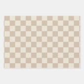 Bruin en Beige Checkerboard Inpakpapier Vel (Voorkant)