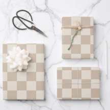 Bruin en Beige Checkerboard