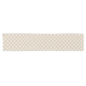 Bruin en Beige Checkerboard Korte Tafelloper (Horizontaal)