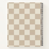 Bruin en Beige Checkerboard Notitieboek (Achterkant)