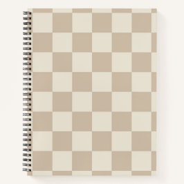 Bruin en Beige Checkerboard Notitieboek
