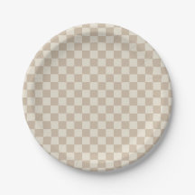 Bruin en Beige Checkerboard