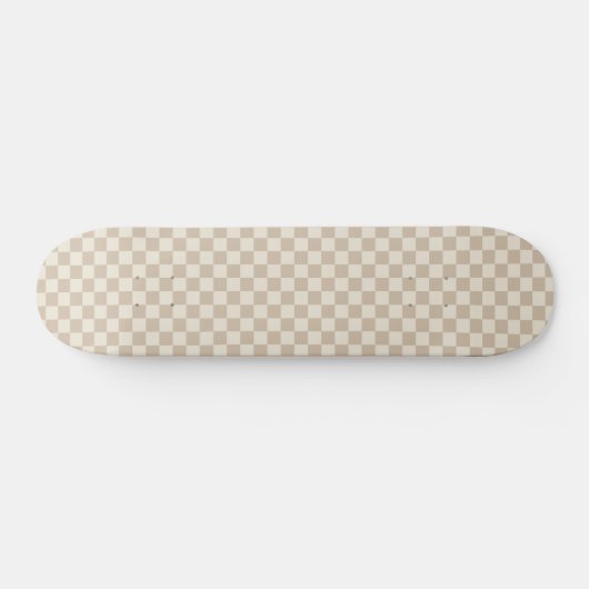 Bruin en Beige Checkerboard Persoonlijk Skateboard (Horizontaal)