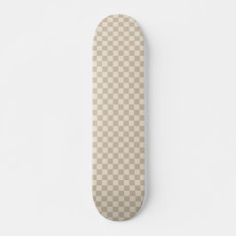 Bruin en Beige Checkerboard Persoonlijk Skateboard