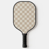 Bruin en Beige Checkerboard Pickleball Paddle (Voorkant)