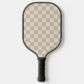 Bruin en Beige Checkerboard Pickleball Paddle (Achterkant)