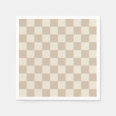 Bruin en Beige Checkerboard Servet (Voorkant)