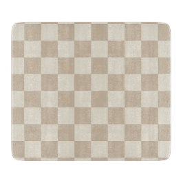 Bruin en Beige Checkerboard Snijplank