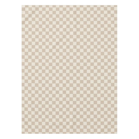 Bruin en Beige Checkerboard Tafelkleed (Voorkant)
