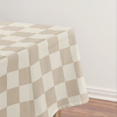 Bruin en Beige Checkerboard Tafelkleed (Voorbeeld)