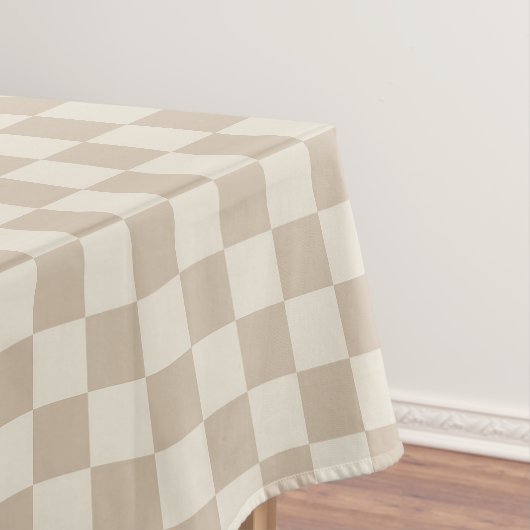 Bruin en Beige Checkerboard Tafelkleed (Voorbeeld)