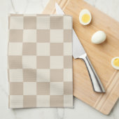 Bruin en Beige Checkerboard Theedoek (Quarter Fold)