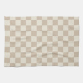 Bruin en Beige Checkerboard Theedoek (Horizontaal)