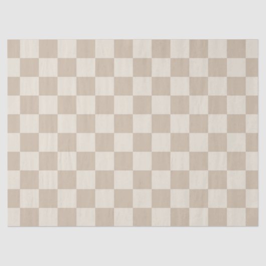 Bruin en Beige Checkerboard Tissuepapier (Voorkant)