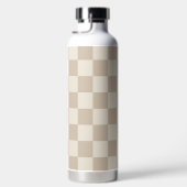 Bruin en Beige Checkerboard Waterfles (Rechts)
