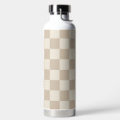 Bruin en Beige Checkerboard Waterfles (Links)